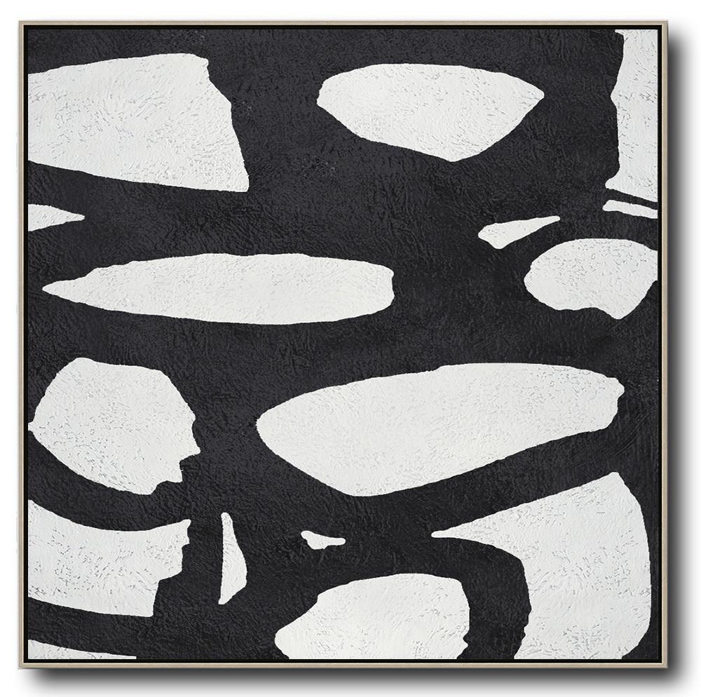 Minimal Black and White Painting #MN151A - Click Image to Close